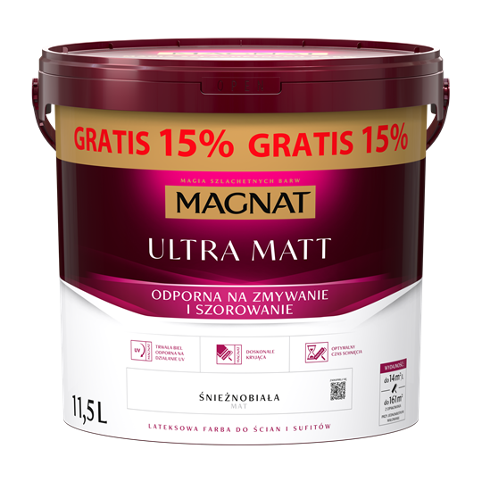 Magnat Ultra matt biały 10L + 15proc
